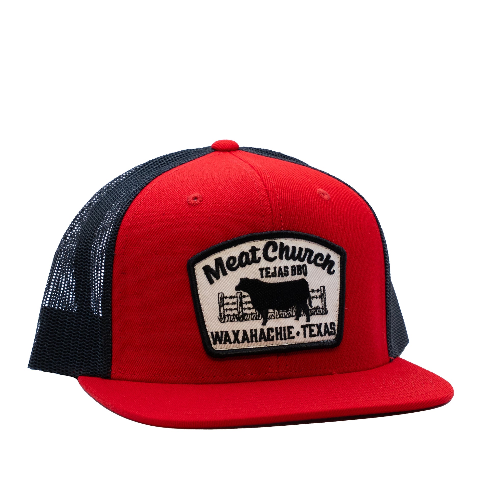 tejas-bbq-patch-hat-red-black-g3 RedMCwCowFlatBill.jpg